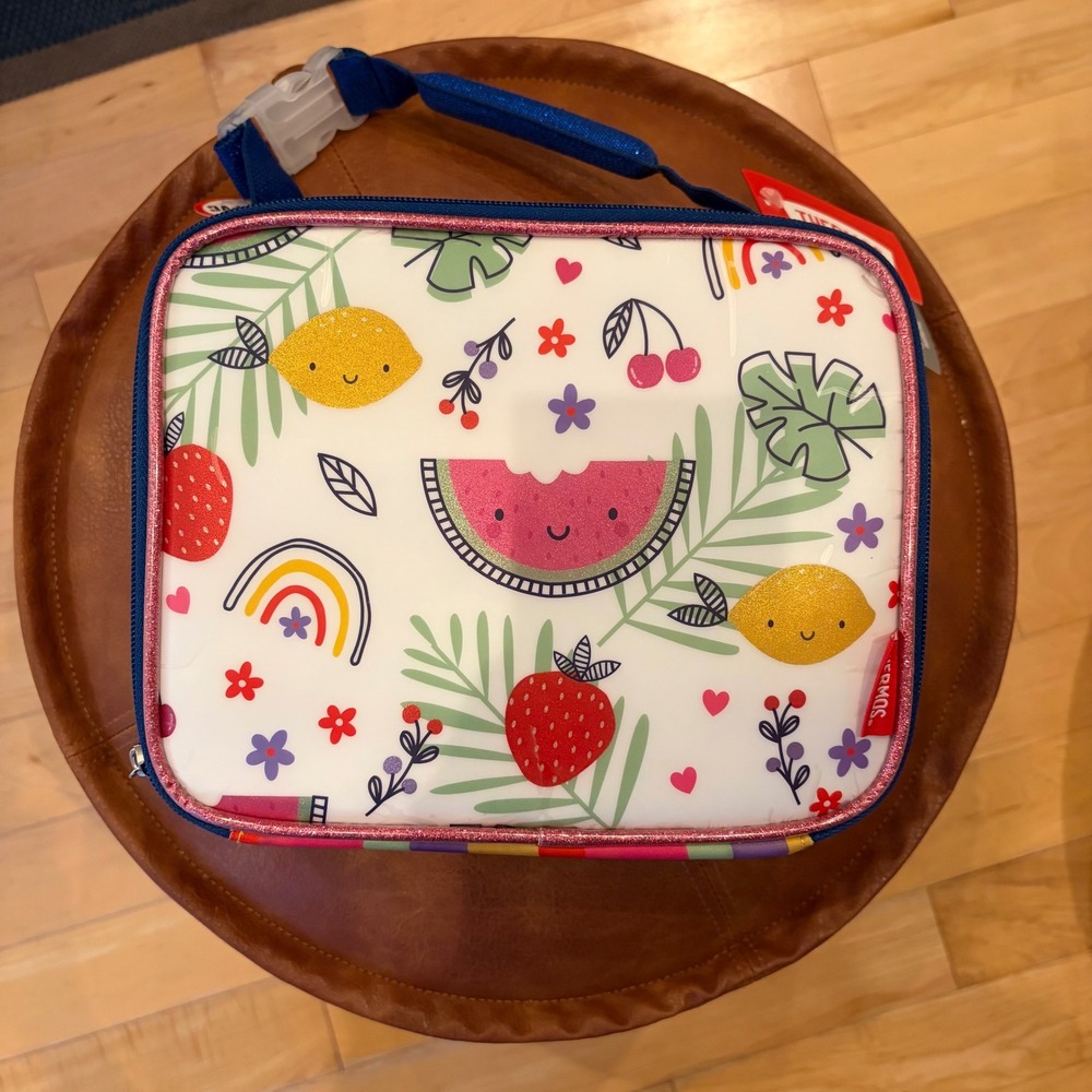 Thermos Rainbow Fruit Insulated Lunch Box NWT Multi Color Striped Kids Bag